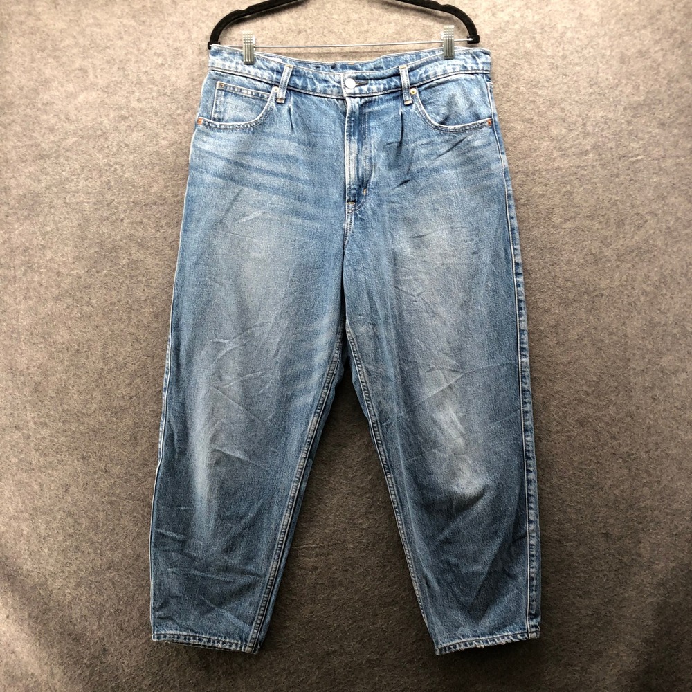 Gap Barrel Leg Jean High Rise Womens 12/31 Blue Light Wash Cotton Relaxed